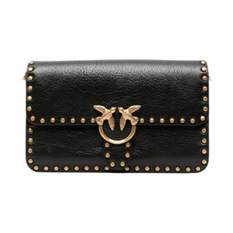 Pinko Pinko, Tassen, Dames, Zwart, ONE Size, Leer, Love One M Crossbody