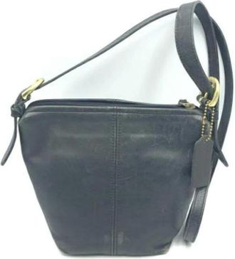 Coach Pre-owned Cross Body Bags, female, Blue, Size: ONE SIZE Pre-owned Leather Shoulder Bag