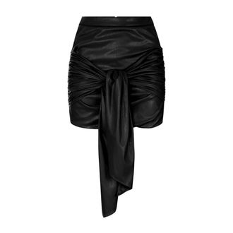 Elisabetta Franchi Miniskirt met ceintuur - Dames - Rokken - Zwart - Maat: M Synthetisch