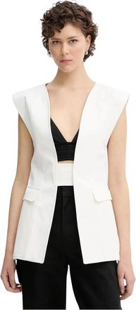 Iro Bessy Vest - Dames - Bodywarmers - Wit - S - Katoen - Jassen