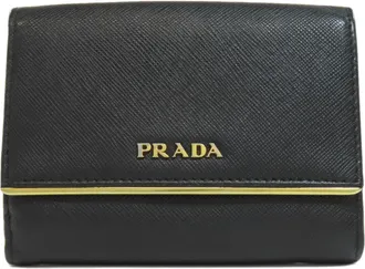 Prada Black Leather Wallet (Bi-Fold) (Pre-Owned)