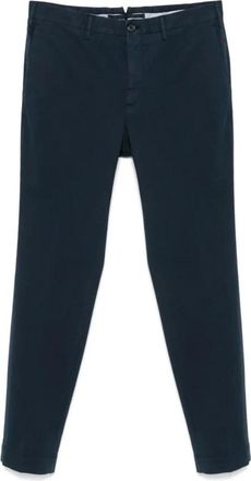 Incotex Marineblauwe katoenmix broek - Heren - Chinos - Blauw - XL - Katoen - Broeken