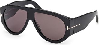 Tom Ford Zwart/Rook Zonnebril Bronson FT 1044 - unisex - Zonnebrillen - Zwart - 60 MM - Accessoires