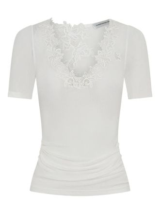 CHRISTOPHER ESBER T-shirt met kant - Wit