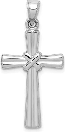 Diamond2Deal 14k White Gold Hollow Cross Pendant