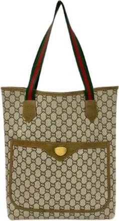 Gucci Pre-owned Tote Bags, male, Brown, Size: ONE SIZE Pre-owned Leather PVC Tote Bag (Plus Series)