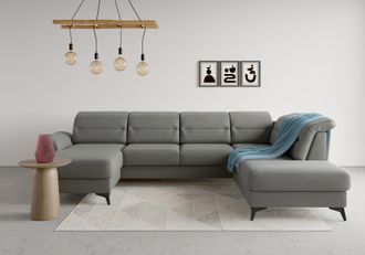Sit&more Wohnlandschaft »Sinatra U-Form« optional mit Kopfteilverstellung und Armteilfunktion, Metallfüsse