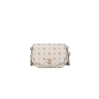 Guess Emelie Logo Flap Shoulder Bag - female - Guess - Cross Body Bags - Beige - ONE SIZE - Bags