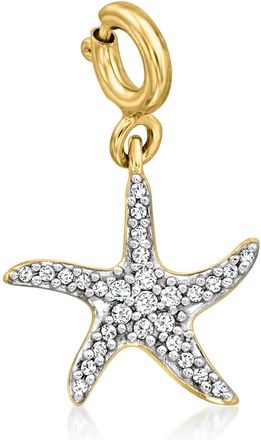 Ross-Simons Diamond Starfish Charm in 18kt Gold Over Sterling