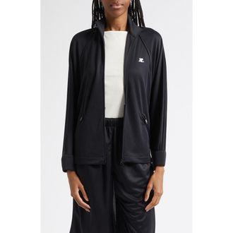Courr&egrave;ges Cutout Track Jacket in Black at Nordstrom, Size Medium