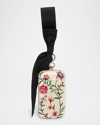 Givenchy Floral-Embroidered Wristlet Clutch Bag in Satin