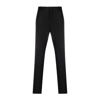 Alexander McQueen Klassieke wollen broek met zijstrepen - Heren - Nette broeken - Zwart - L - Wol - Broeken