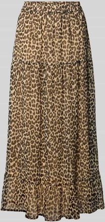 Vero Moda Ausgestellter Maxi-Rock mit Allover-Muster Modell SMILLA in Sand, Gr&ouml;&szlig;e M