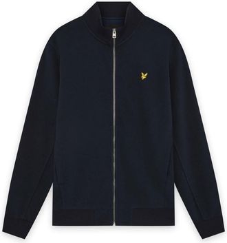 Lyle & Scott Pique Zip Through Sweatshirt - Heren - Vesten met rits - Blauw - S - Hoodies & sweatvesten