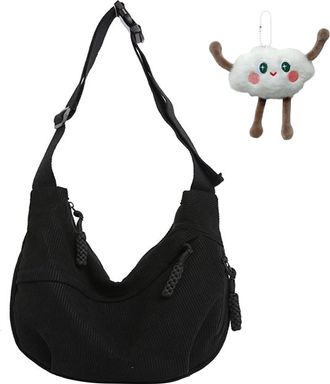 Generic DAVBNM Crescent Bag for Women, Corduroy Casual Half Moon Sling Hobo Crossbody Dumpling Bag, Adjustable Strap Shoulder Bags for Travel Work Daily, with