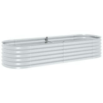 vidaXL Arriate De Acero Galvanizado Plateado 240x80x44 Cm Vidaxl