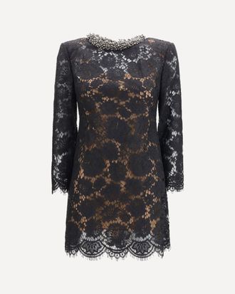 Self Portrait Lace long sleeve mini Dress Female 6