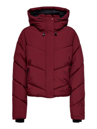 Only Steppjacke ONLY ONLHARPER LIFE SHORT PREMIUM JACKET OTW, Damen, Gr. XL, cabernet, Web, Obermaterial: 100% Polyester, unifarben, Jacken Steppjacke