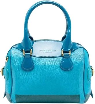 Burberry Pre-owned Handbags, female, Blue, Size: ONE SIZE Pre-owned Satchel Bag
