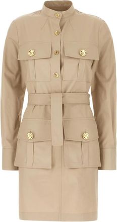 Givenchy Safari Jurk in Poplin - Dames - Shirt Kleedjes - Beige - XS - Katoen - Kleedjes