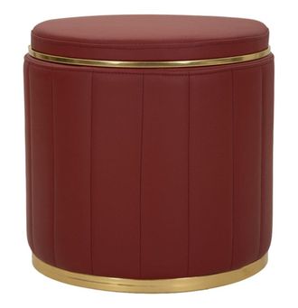 Mauro Ferretti Puf con contenedor en piel ecol&oacute;gica roja cm &oslash; 46,5x44