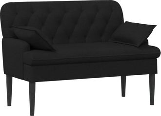 vidaXL Sof&aacute; Amoroso Con Botones Acolchados Negro 111 X 68 X 80 Cm Tela Vidaxl