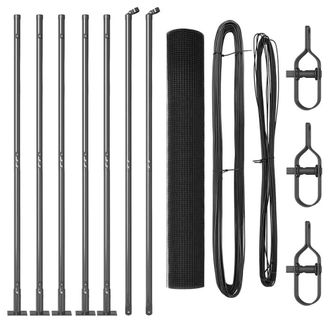 Berkfield Home Welded Wire Fence with 7 Flanged Posts Grey 1.2x10 m Steel