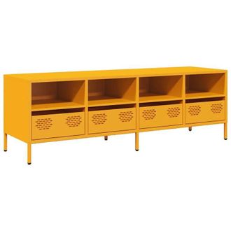 vidaXL Vidaxl - Mueble Para Tv Acero Laminado En Fr&iacute;o Amarillo 135x39x43,5 Cm