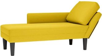 vidaXL Sdraio con Cuscino e Bracciolo Destro in Velluto Giallo - Vidaxl