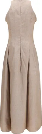 Brunello Cucinelli Womens Sparkling Linen Twill Dress Rosa Linen; Polyamide; Polyester