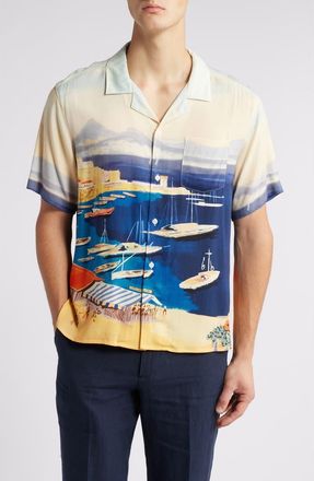 Percival Symi Cove Camp Shirt in Ecru at Nordstrom Rack, Size X-Large