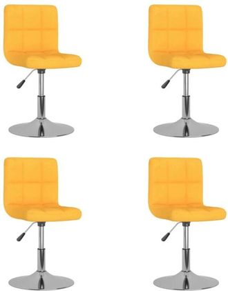 vidaXL Vidaxl - Sillas De Comedor Giratorias 4 Unidades Tela Amarillo