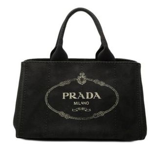 Prada Pre-owned Handbags, female, Black, Size: ONE SIZE Pre-owned Vintage Canvas Tote Bag