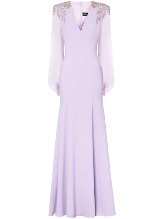 Jenny Packham Mercury gown - women - Polyester - 10 - Purple