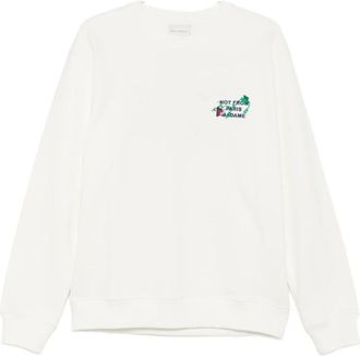 Dr&ocirc;le de Monsieur Le Sweatshirt Plateau - Heren - Sweatshirts - Wit - M - Katoen - Hoodies & sweatvesten