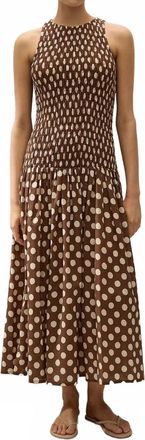 Faithfull The Brand Luisa A-Line Maxi Dress In Cioccolato Dot