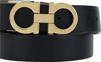 Ferragamo Womens Reversible Leather Belt Oak-Fawn-Caraway Seed Calf Oak/fawn/caraway