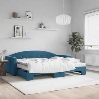 vidaXL Vidaxl - Sof&aacute; Cama Nido Con Colch&oacute;n Terciopelo Azul 90x200 Cm
