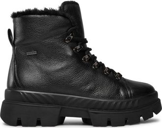 Ara Black Mood Insulated Lugged Sole Leather Ankle Boots