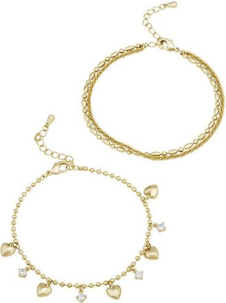 Savvy Cie Jewels 18K Plated Cz Two Row Bracelet