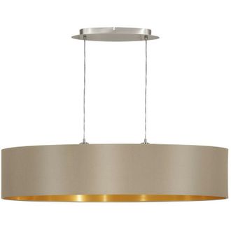Eglo Eglo - Maserlo - 2 Light Oval Ceiling Pendant Bar Light Satin Nickel Taupe, E27
