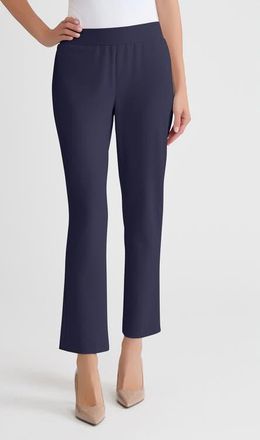 Ming Wang Stretch Deco Crepe Straight-Leg Pants in Indigo at Nordstrom, Size X-Small P