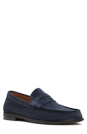 Madden Hettick Penny Loafer in Navy Suede at Nordstrom, Size 10.5
