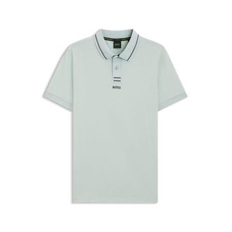 BOSS Centred-logo slim-fit polo shirt in cotton piqu&eacute;