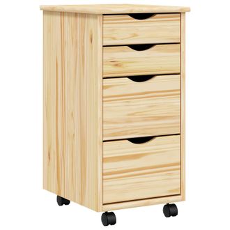 vidaXL Gabinete Rodante Con Escritorio Moss Barniz Transparente Vidaxl