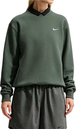 Nike (WMNS) Nike Studio Fleece Medium Weight Crew Camo Green Sail IR8293-303