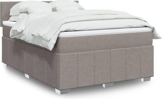 vidaXL Vidaxl - Cama Box Spring Con Colch&oacute;n Tela Gris Taupe 140x200 Cm