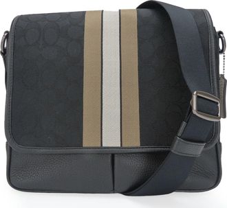 Coach Black Canvas Leather Shoulder Bag (Pre-Owned)