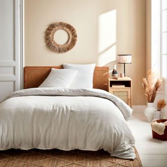 Sweeek Sweeek - Set di biancheria da letto di garza di cotone bianco