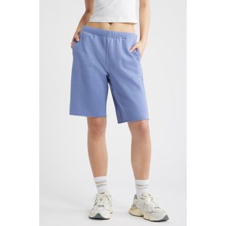 BP. Long Fleece Sweat Shorts in Blue Frost at Nordstrom, Size Xx-Small